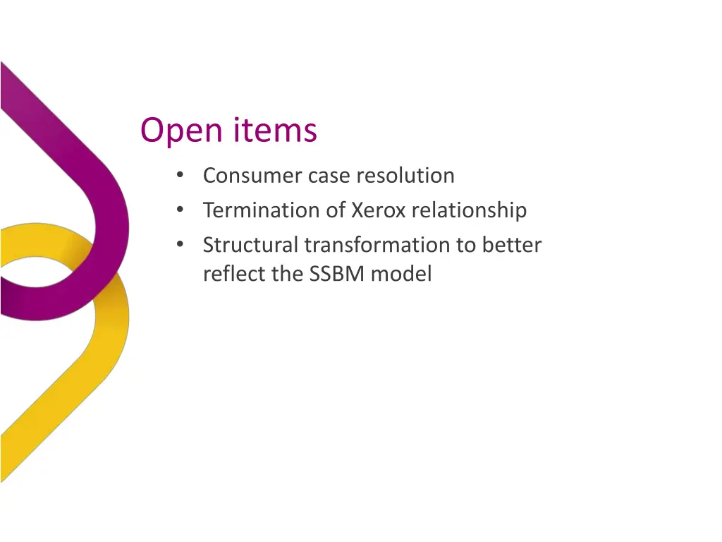 open items consumer case resolution termination