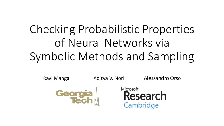 checking probabilistic properties of neural
