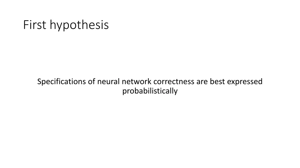 first hypothesis