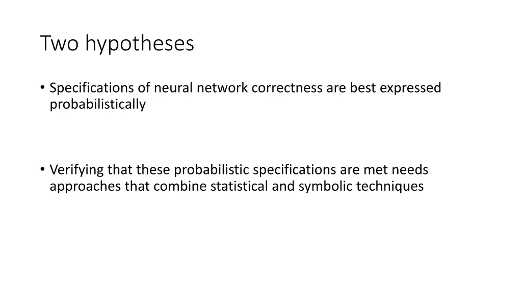 two hypotheses