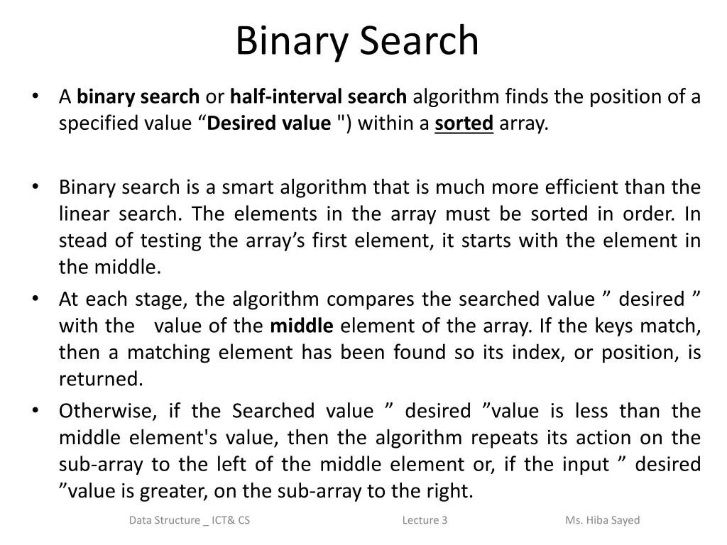 binary search