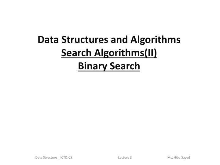 data structures and algorithms search algorithms