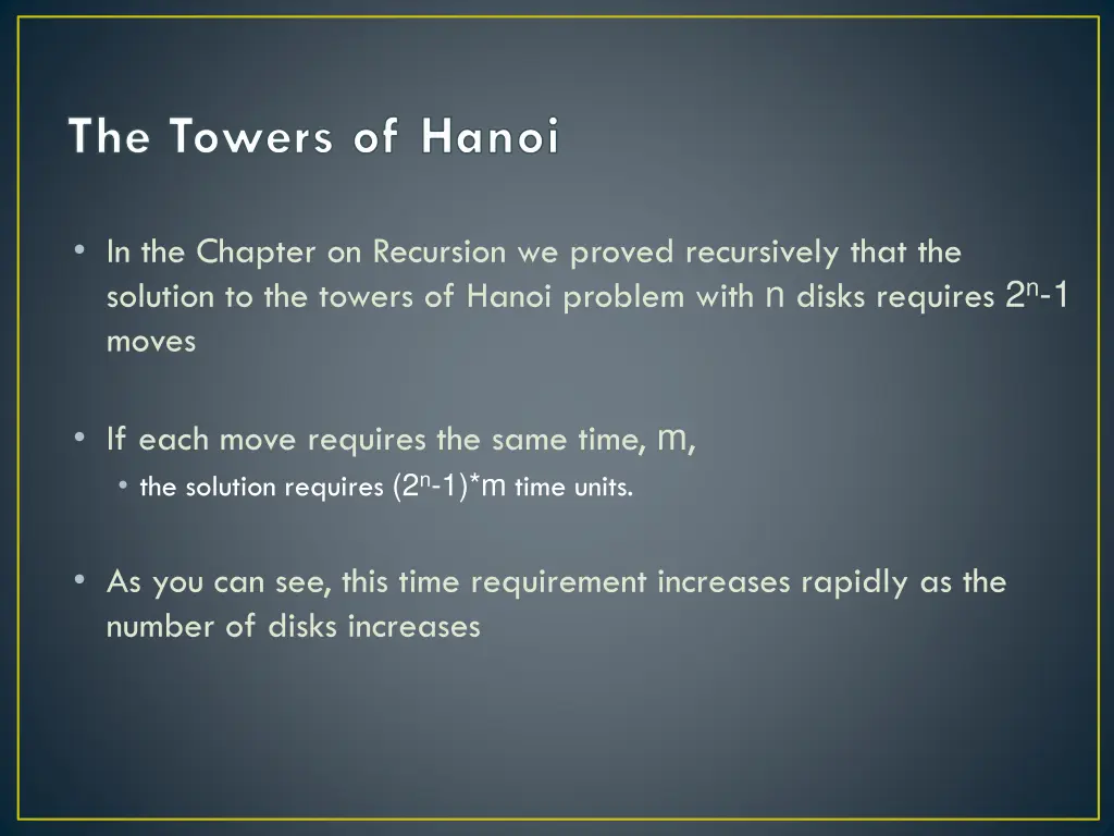 the towers of hanoi