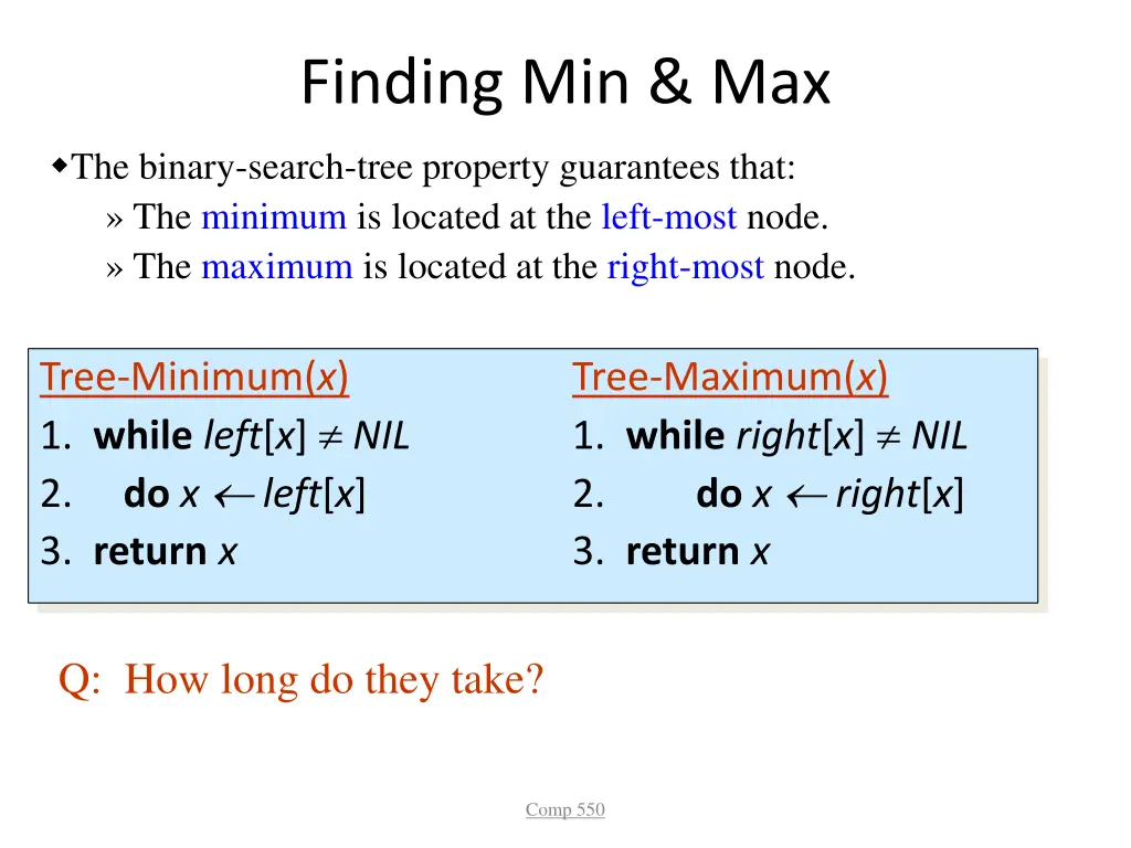 finding min max