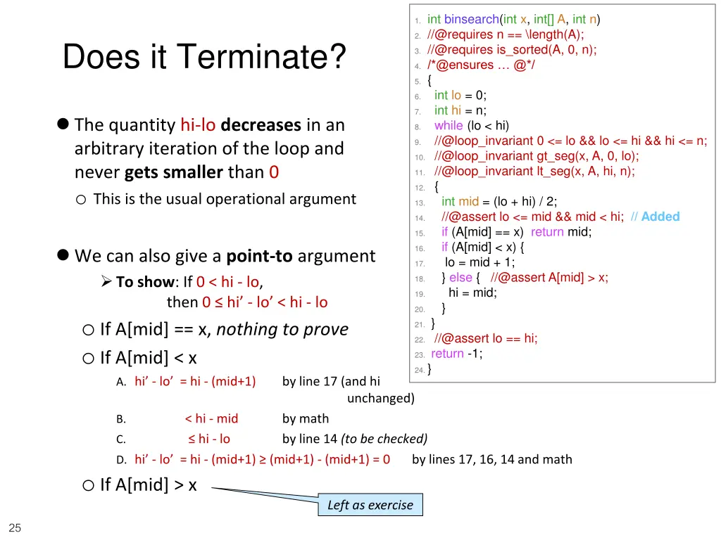 1 int binsearch int x int a int n 2 @requires 3