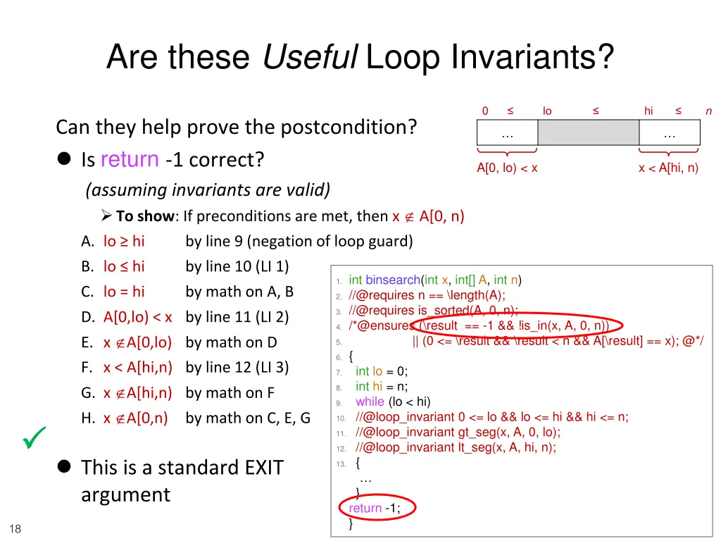 are these useful loop invariants