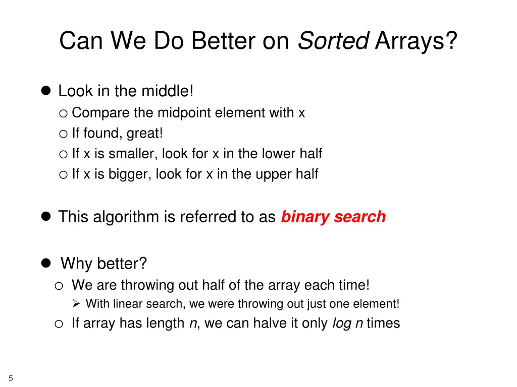 can we do better on sorted arrays
