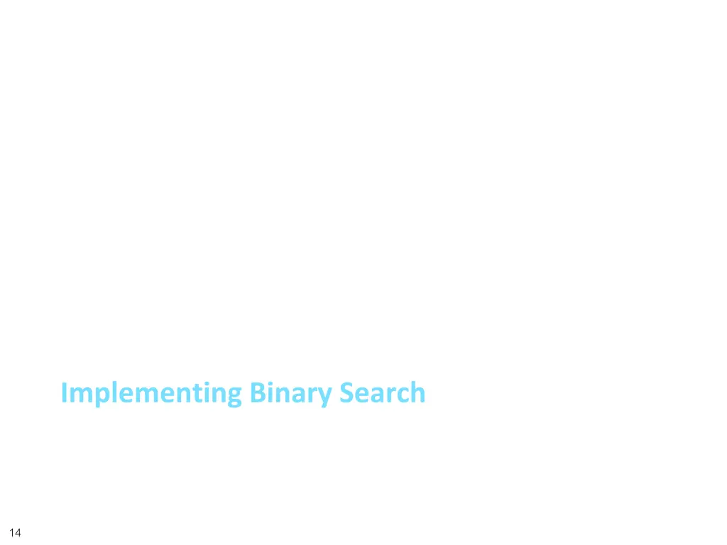 implementing binary search