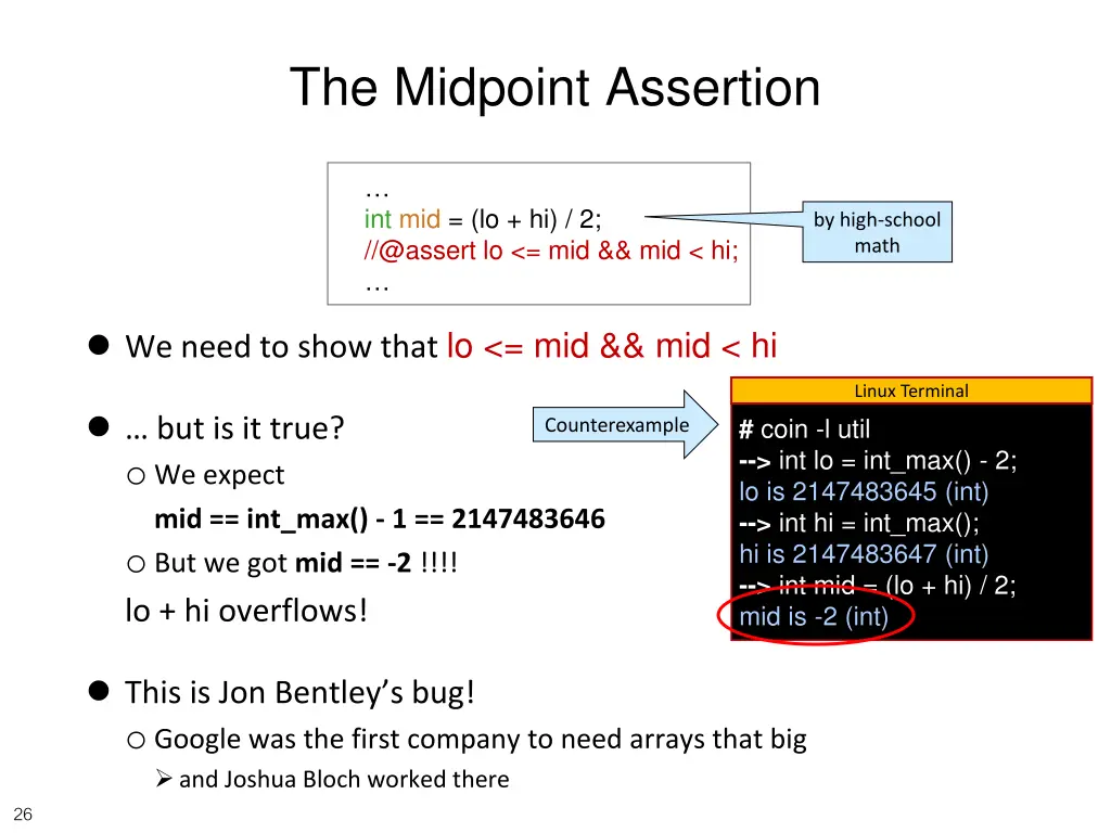 the midpoint assertion