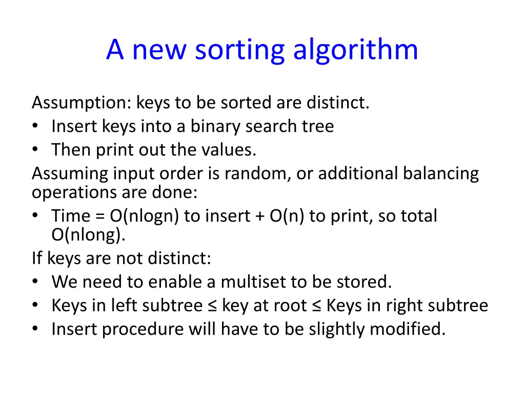 a new sorting algorithm