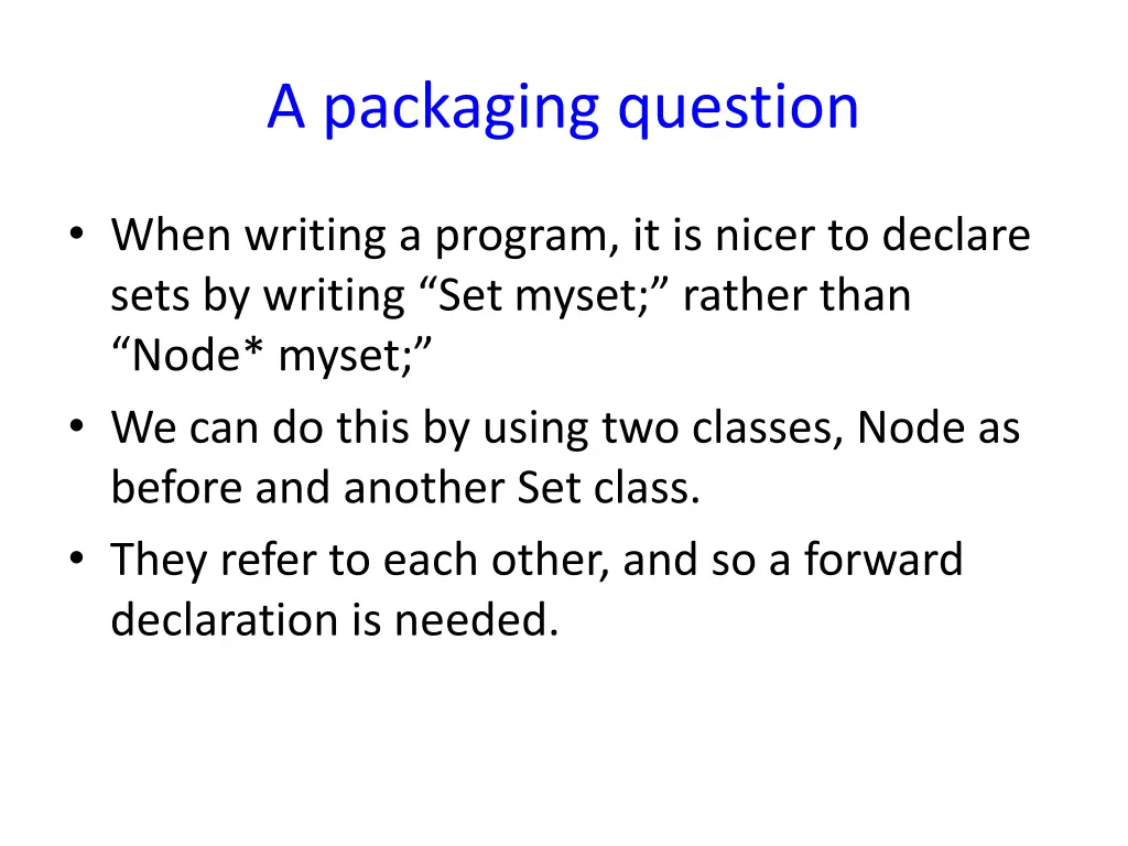a packaging question