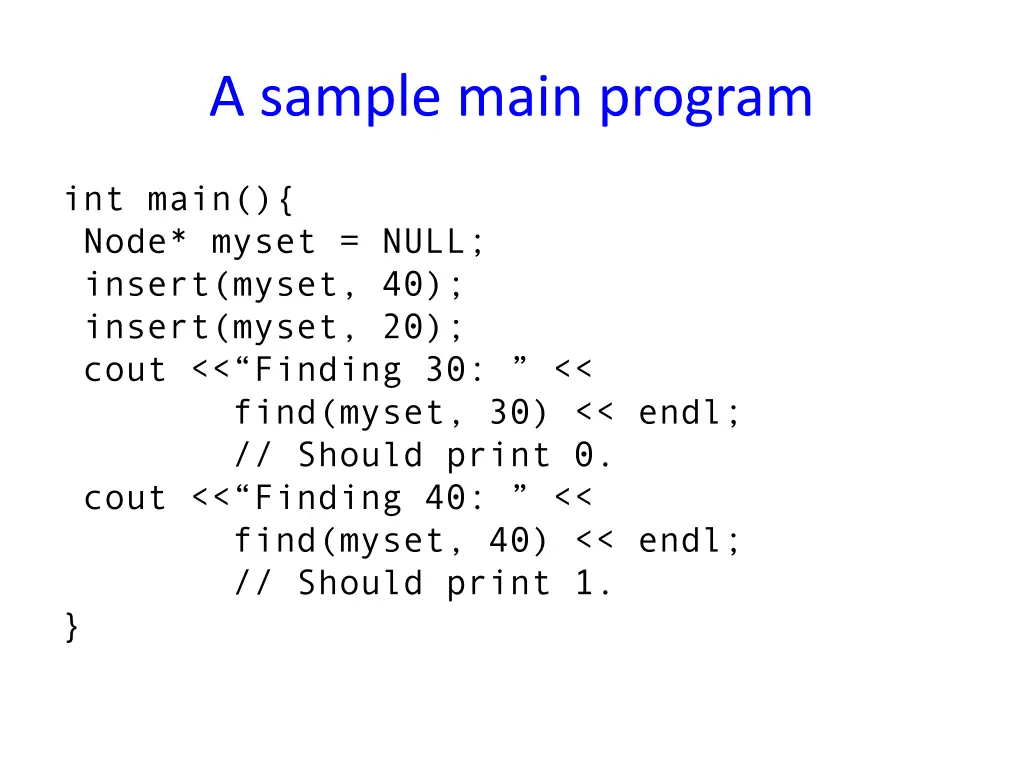a sample main program