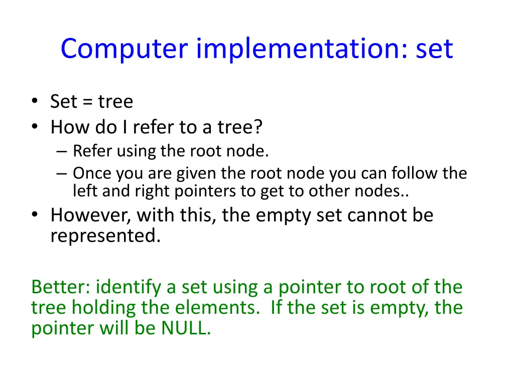 computer implementation set