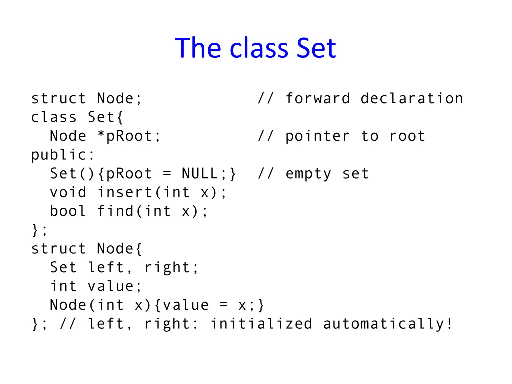 the class set