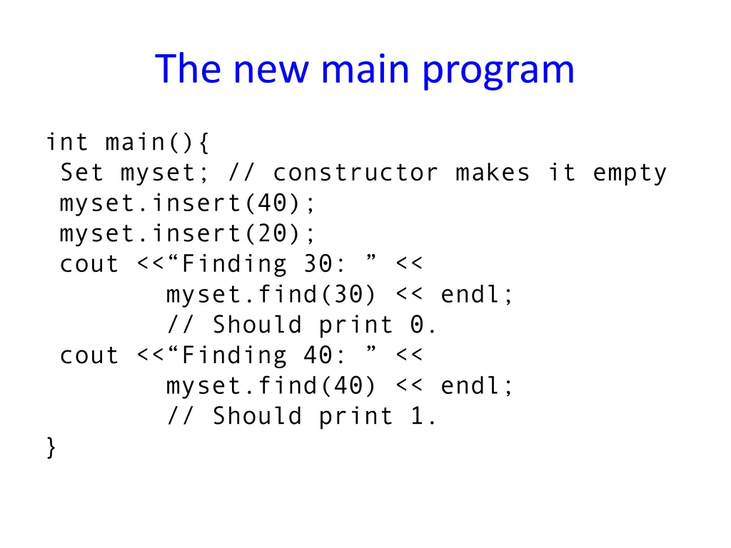 the new main program