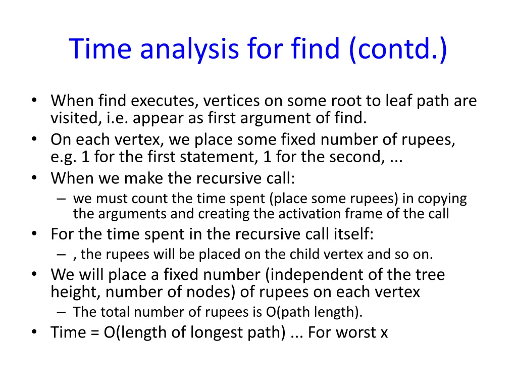 time analysis for find contd