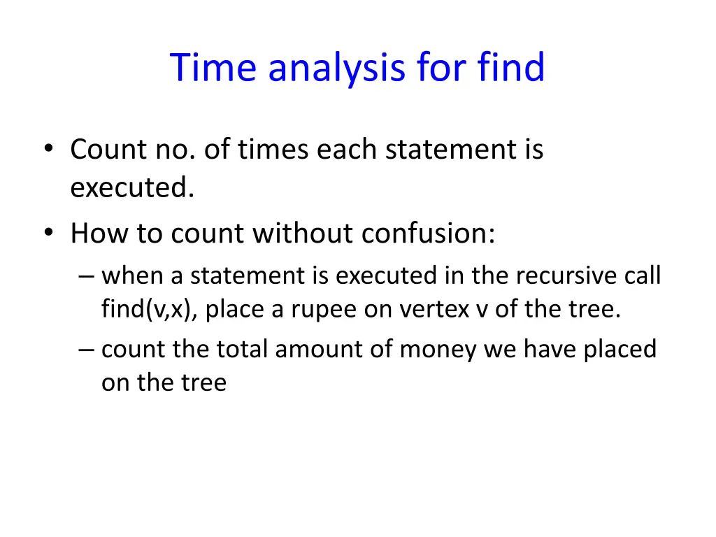 time analysis for find