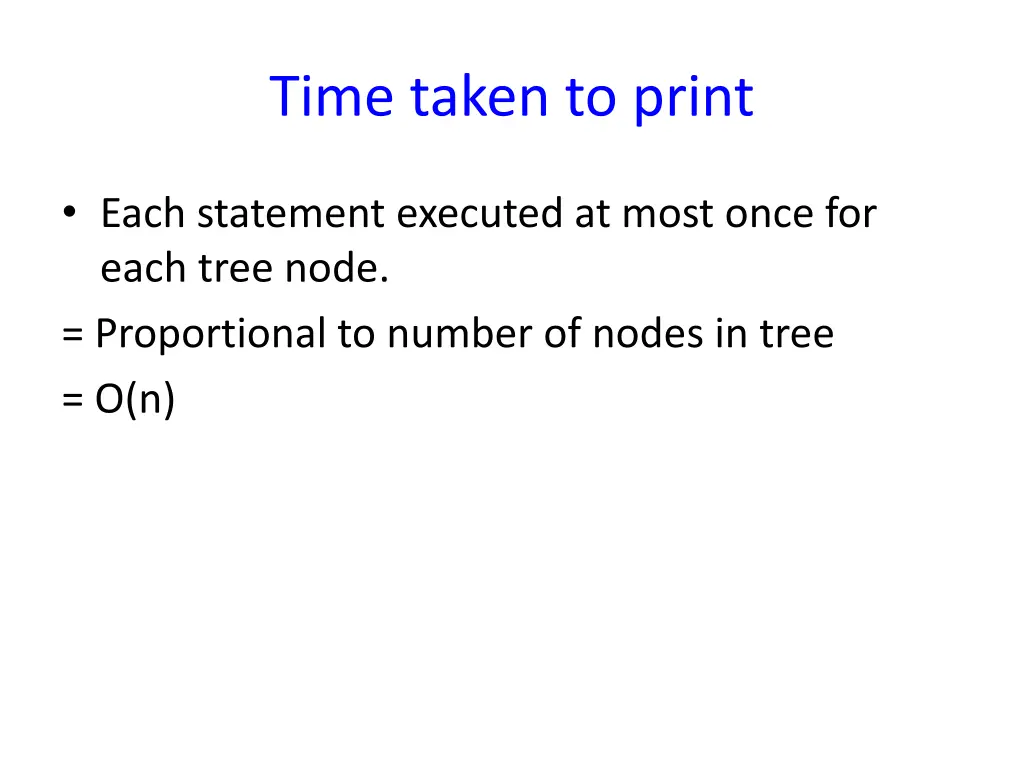 time taken to print