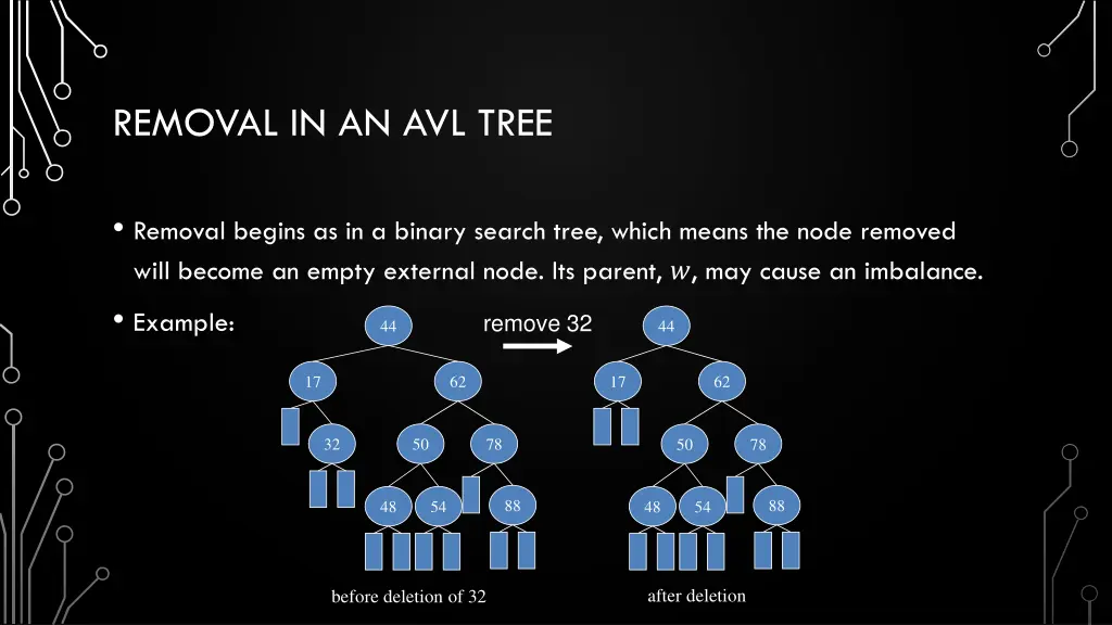 removal in an avl tree