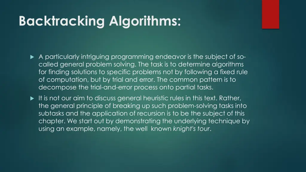backtracking algorithms