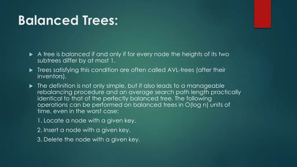 balanced trees