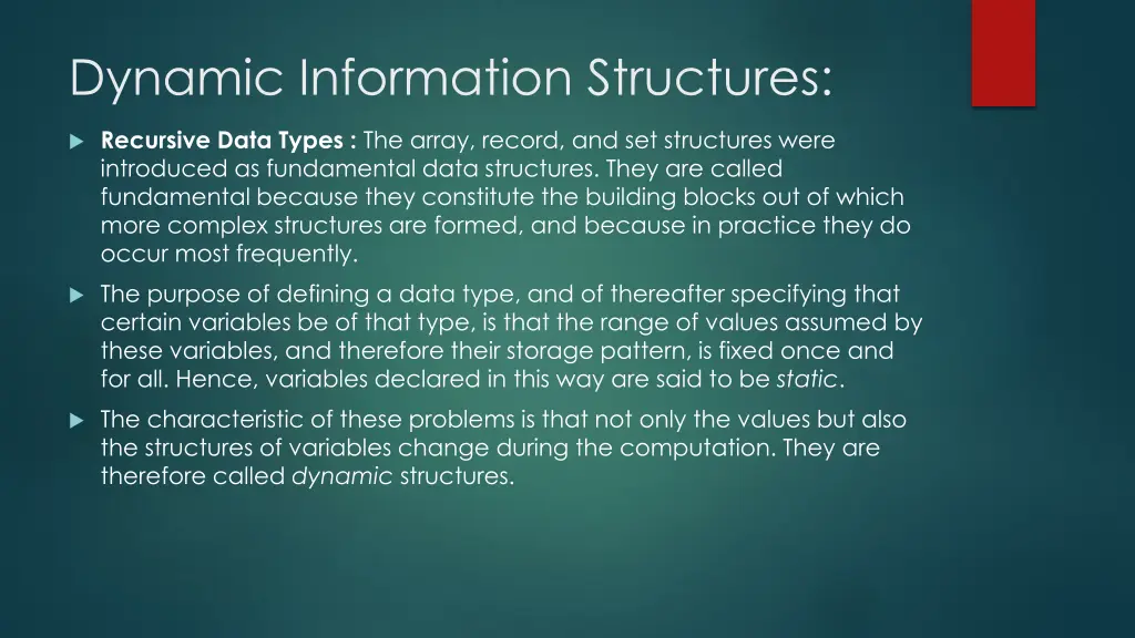 dynamic information structures