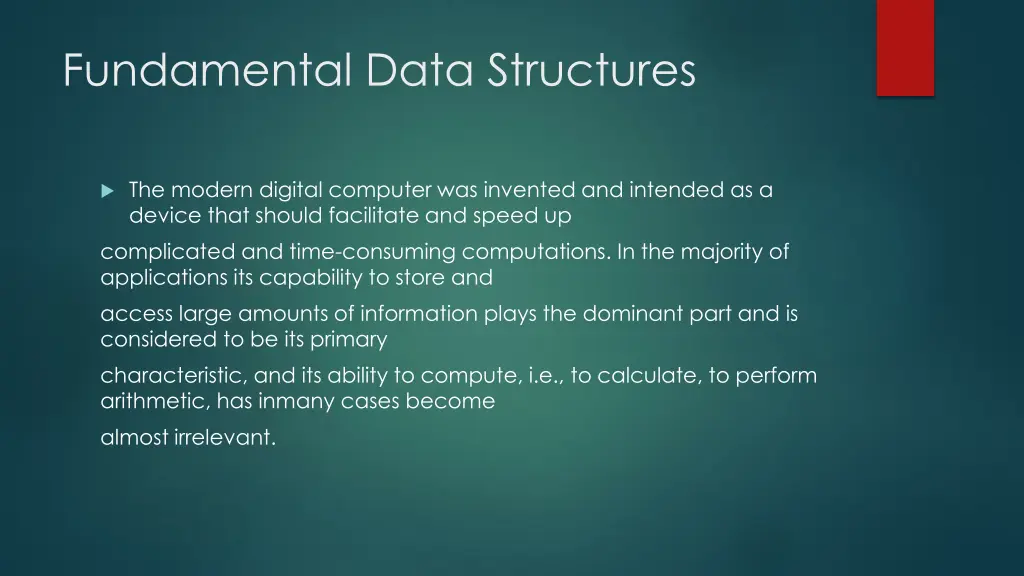 fundamental data structures
