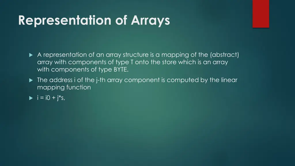 representation of arrays