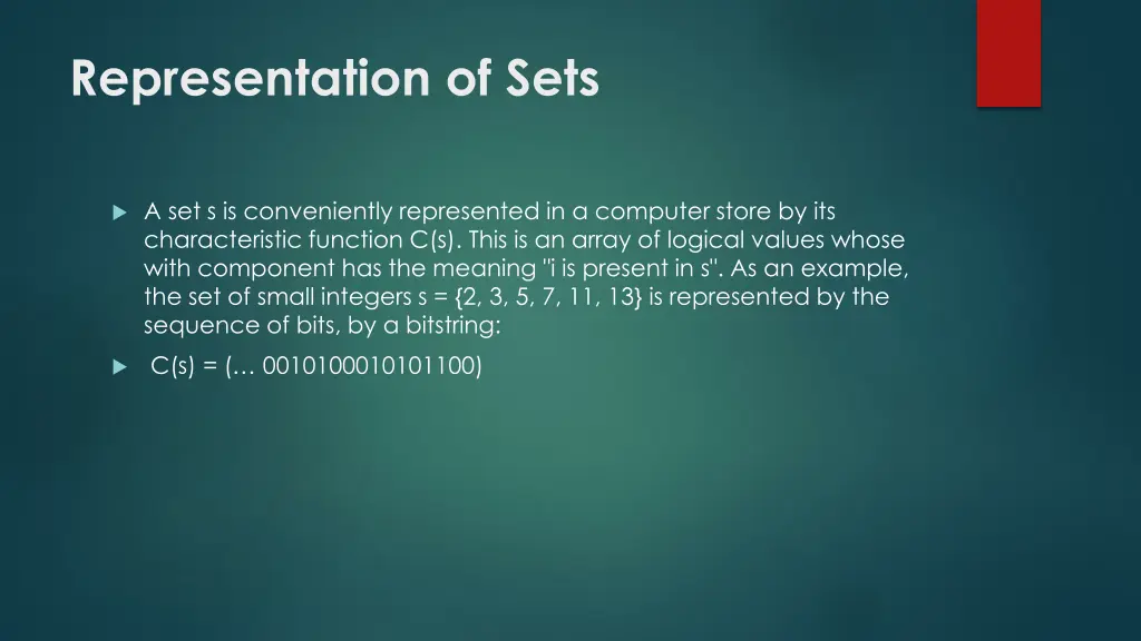 representation of sets