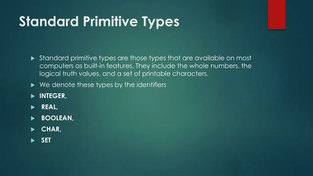 standard primitive types