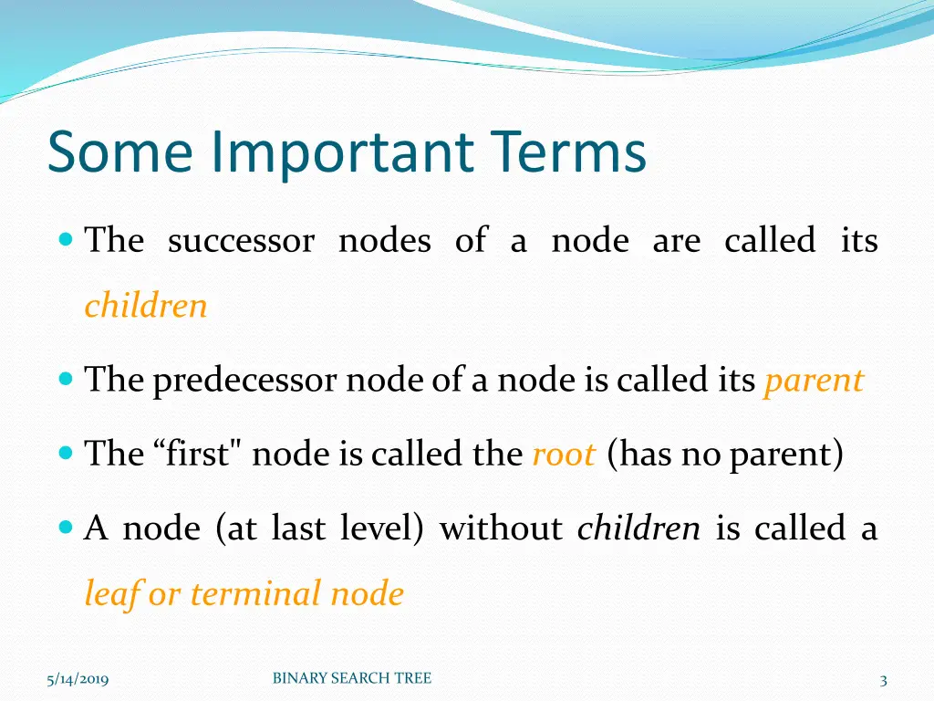 some important terms