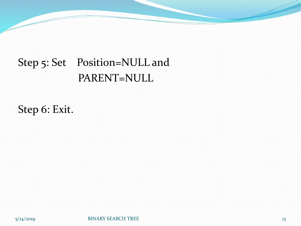 step 5 set position null and parent null