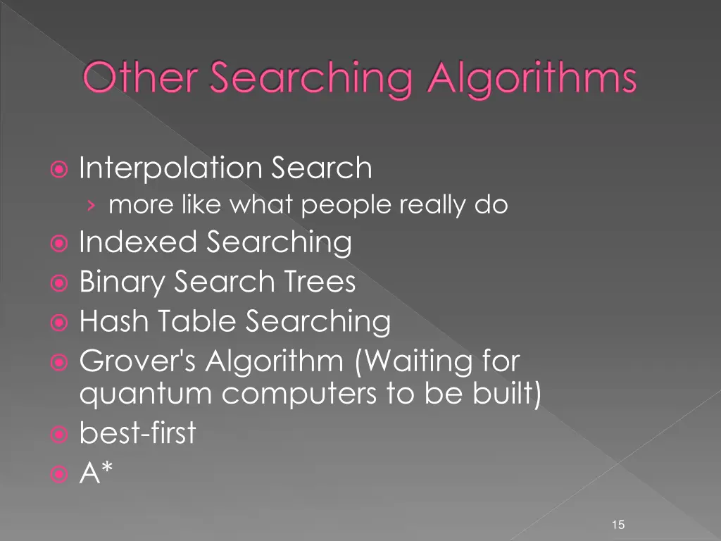 other searching algorithms