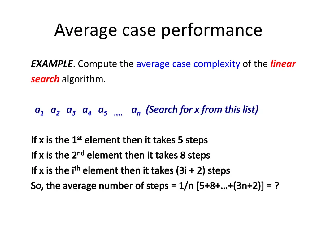 average case performance