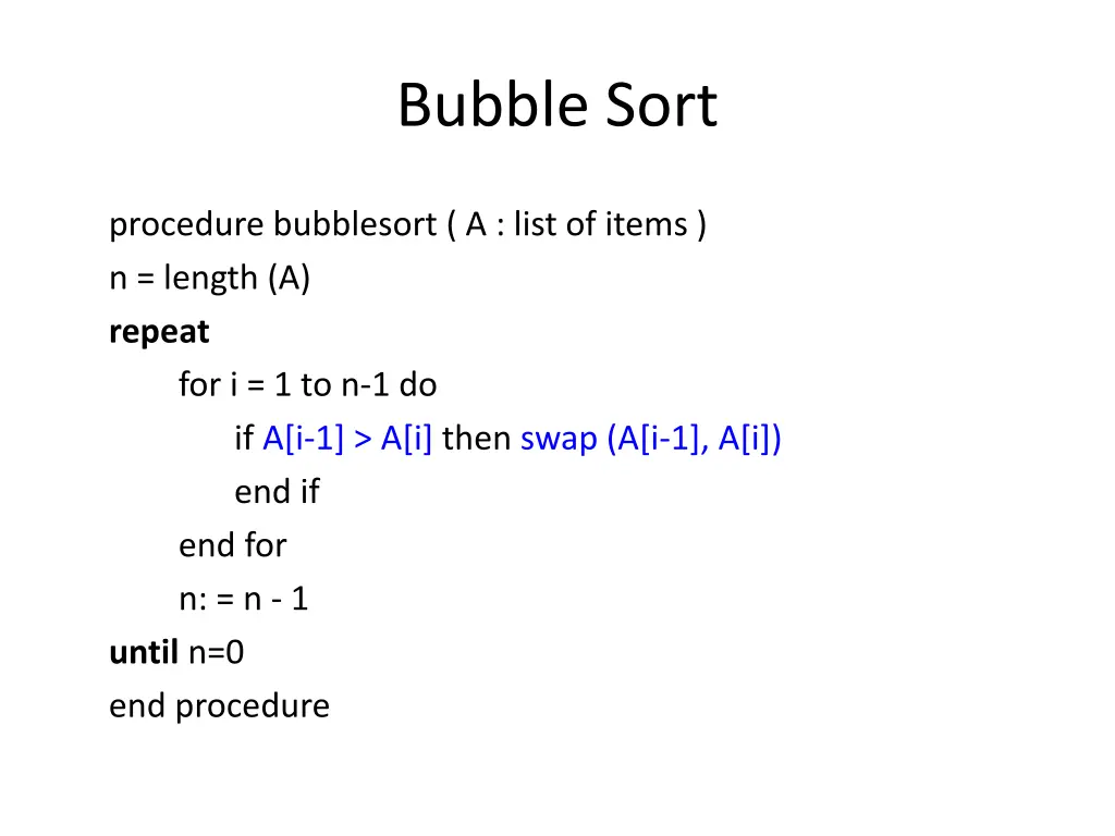 bubble sort