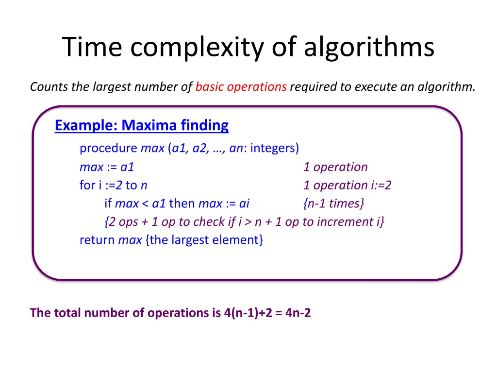 time complexity of algorithms