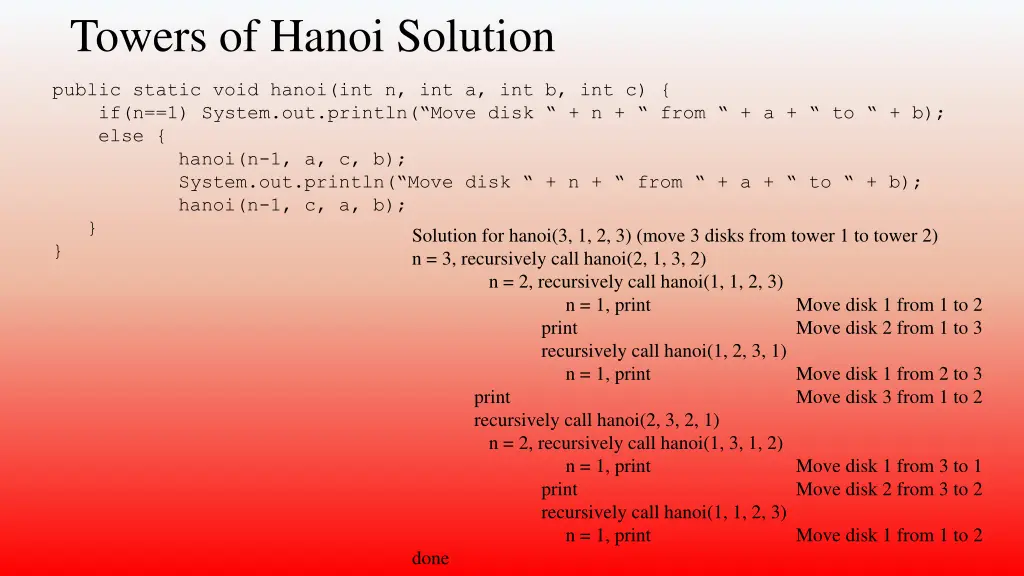 towers of hanoi solution