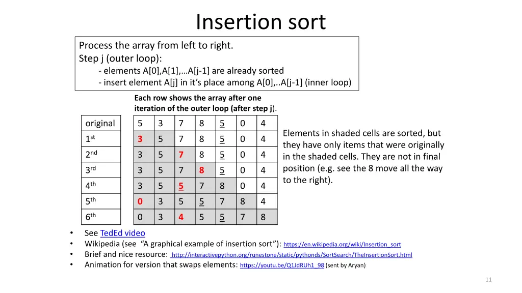 insertion sort 1