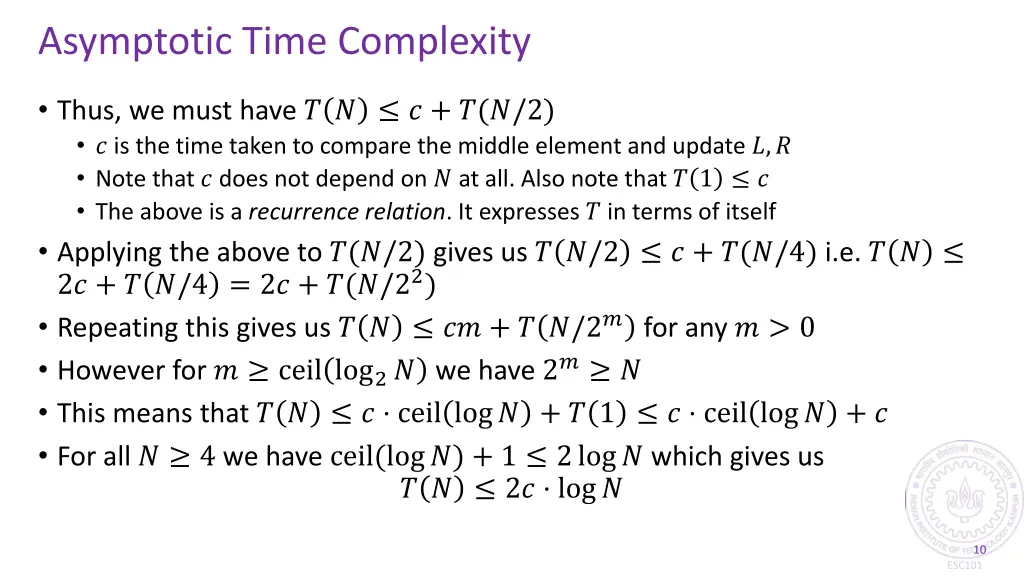asymptotic time complexity 1