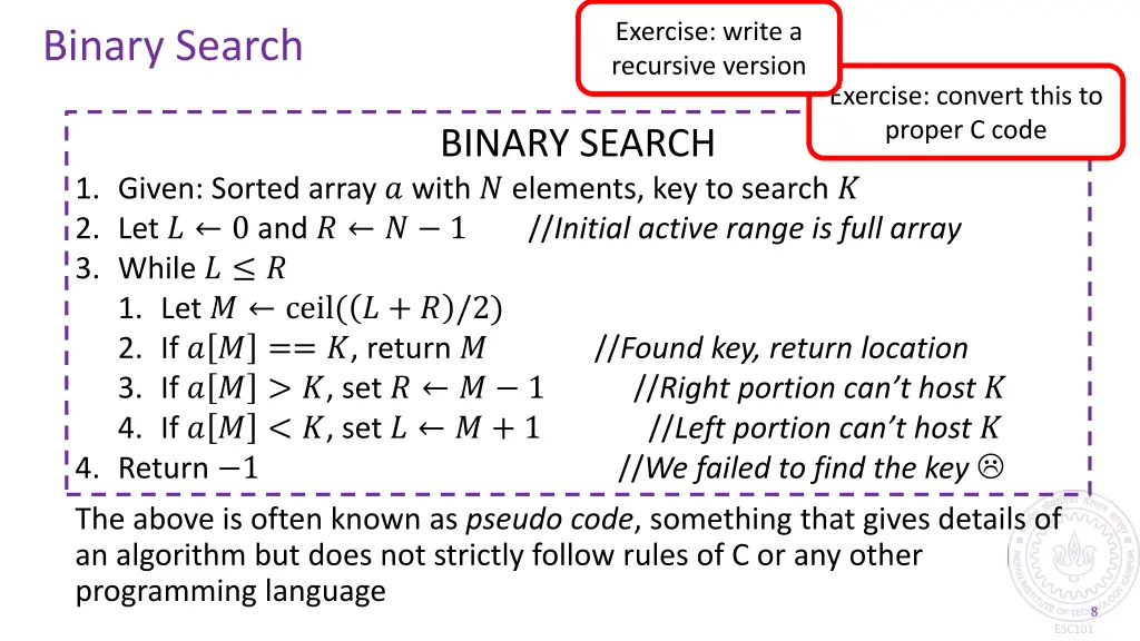 exercise write a recursive version