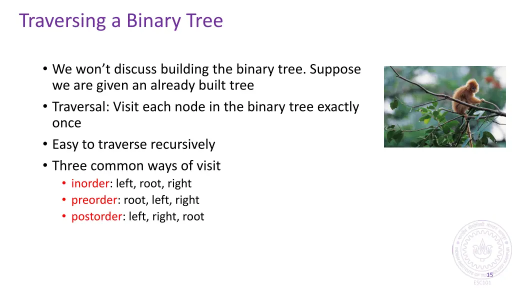 traversing a binary tree