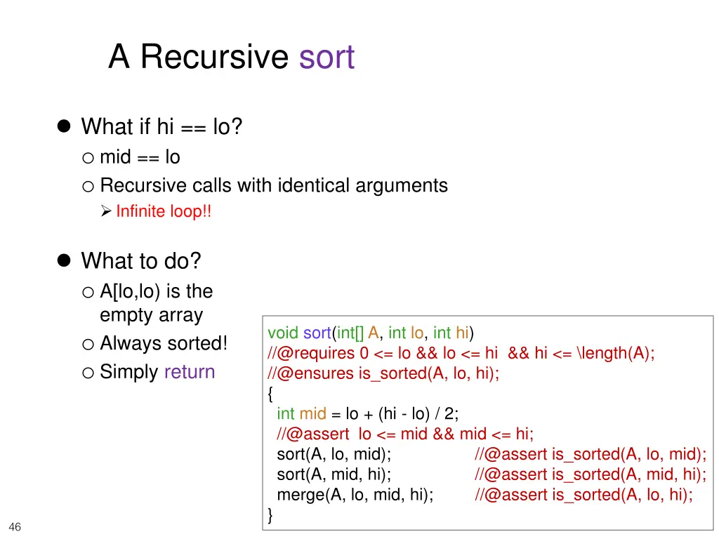 a recursive sort 1