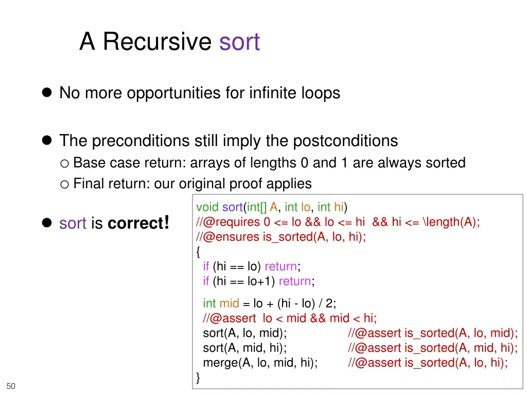 a recursive sort 5