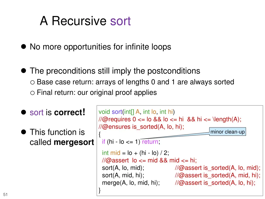 a recursive sort 6