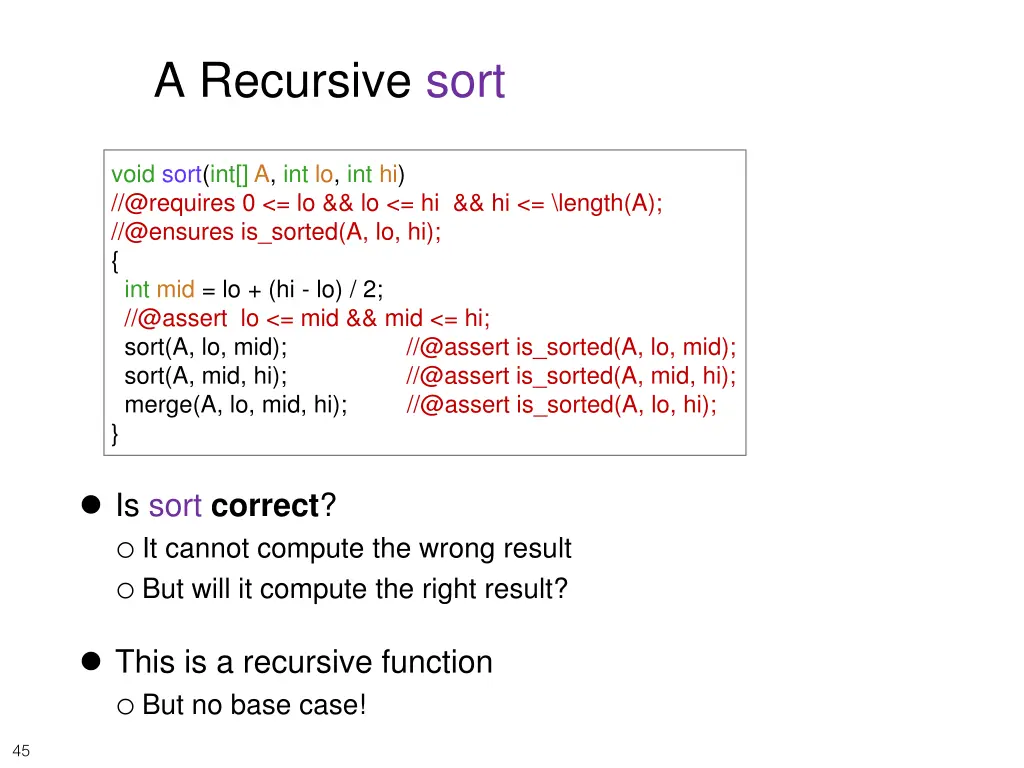 a recursive sort