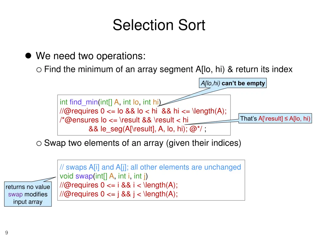 selection sort 2
