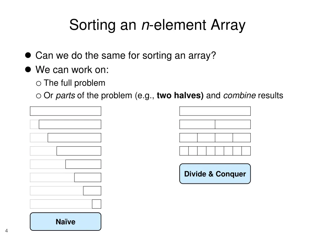sorting an n element array