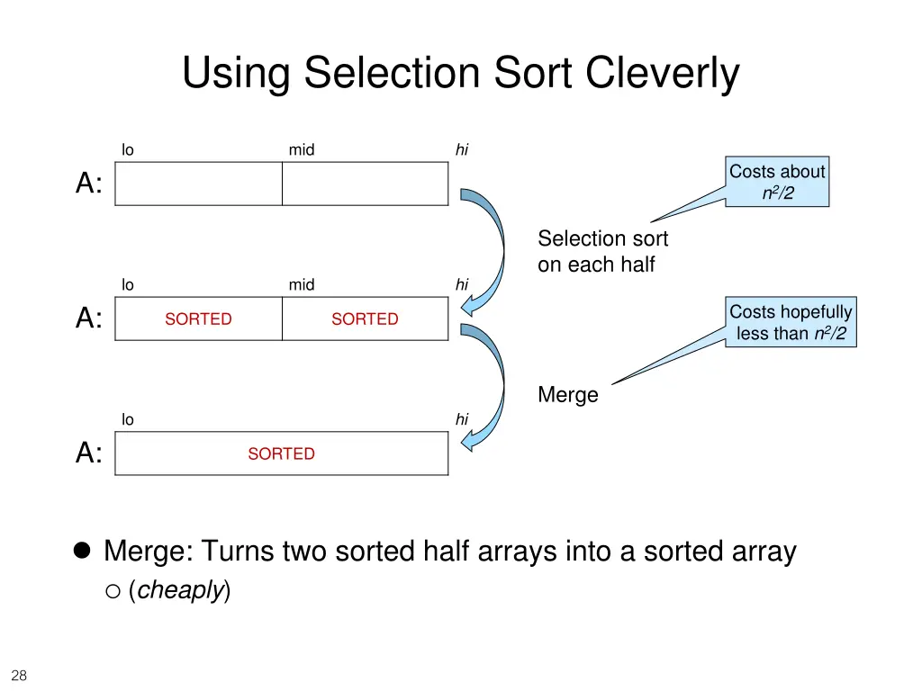 using selection sort cleverly 1