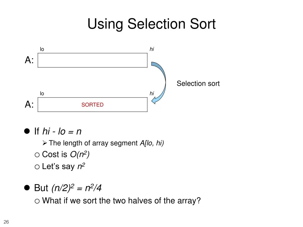 using selection sort