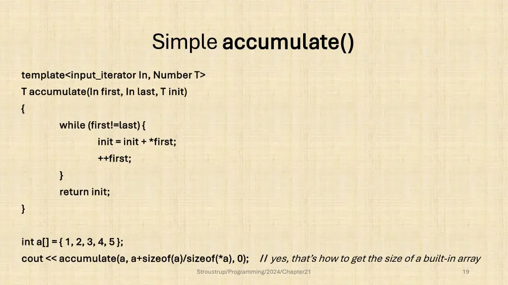 simple accumulate accumulate